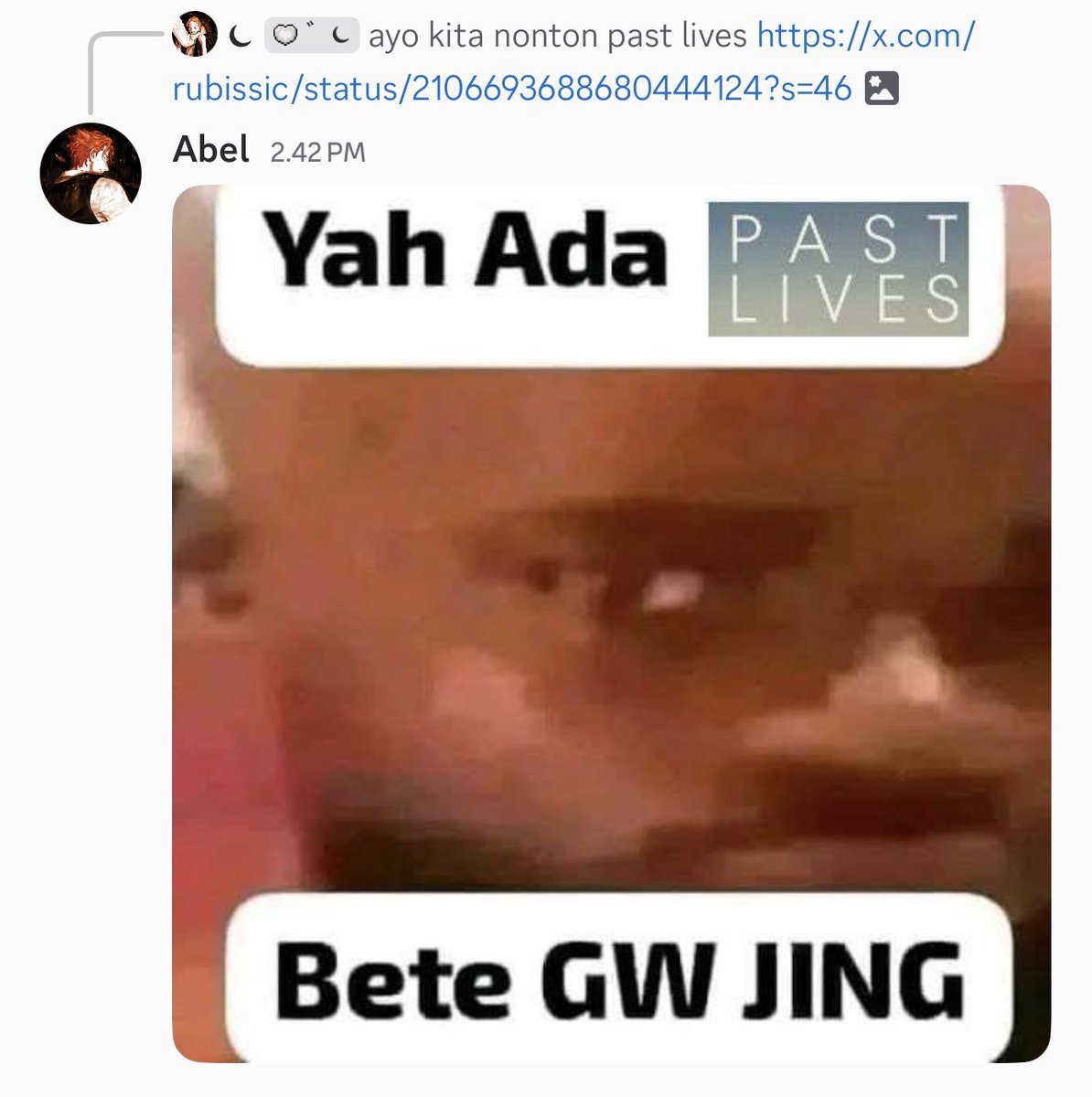 mietteaube's tweet photo. orang-orang kenapa sama past lives... 😔 https://t.co/Jq5IxS0Rd6