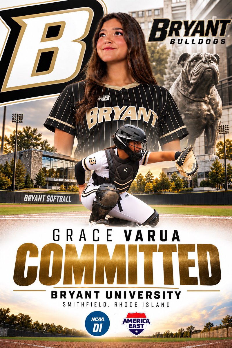 grace09_varua's tweet photo. I am beyond excited and blessed to announce that I have committed to continue my academic and athletic career as a Division I softball player at Bryant University! 
🖤🩶💛

First and foremost, I thank God for blessing me with this game and guiding me throughout this journey. None of this would be possible without you!

To my Mom and Dad thank you for every sacrifice, every mile, and for always believing in me. Dad, thank you for being my forever coach and #1 supporter. Mom, thank you for being my rock. I love you both more than words can express. To my brother and sister Sophia and Owen, thank you for always being in my corner.

Thank you to my NJ Unity coaches—Juan Torres, Coach Mike, Coach Alex, and Coach McHale—as well as every coach, trainer, mentor, teammate, organization, and facility that has helped me grow along the way. I am incredibly grateful for each of you.

Finally, a HUGE thank you to Coach Bell, Coach Kat, Coach Lalo, Coach Lexi, and Coach Kaden for believing in me and giving me the opportunity to become a Bulldog!

I cannot wait to begin this next chapter and represent Bryant University.

GO BULLDOGS! 
🖤🩶💛🐾🐾🐾🐾

@BryantSoftball @biankabell27 @UnityTorres16U @UnityMchale @VAUnitySB @USASoftball