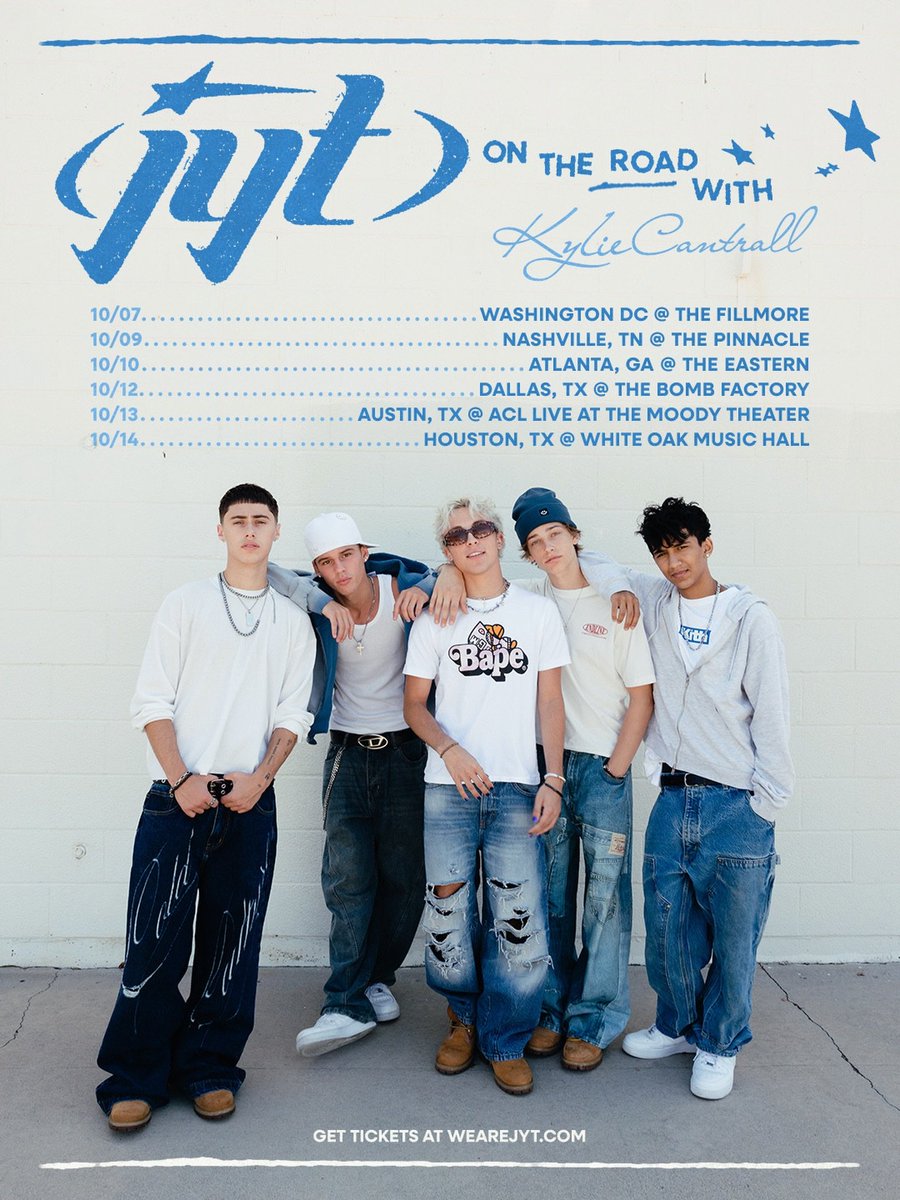 jytbrasil's tweet photo. Estamos oficialmente na semana da primeira turnê do JYT! O grupo será ato de abertura da 'The Valley Girl Problems Tour', de Kylie Cantrall, iniciando em Washington, na quarta-feira (07/10).

Estamos ansiosos para ver o JYT em turnê pela primeira vez! 🤩 https://t.co/K9nzZzZJO2