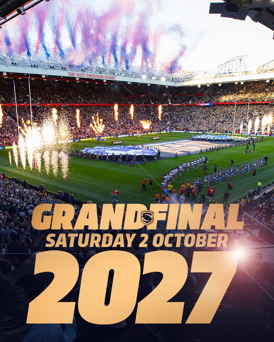 SuperLeague's tweet photo. Put the date in your calendar! 🗓️

Pre-registration for the 2027 #SuperLeague Grand Final is now open for all fans, while an exclusive two-week priority window is available to everyone who purchased a ticket via email 📧 

Find out more in the link below ⬇️ https://t.co/KpGPFwLCxC