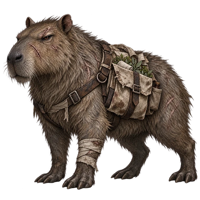 playhalfworld's tweet photo. the apocalypse is going to suck but at least your medic is a capybara. https://t.co/U3mYoaPrVH