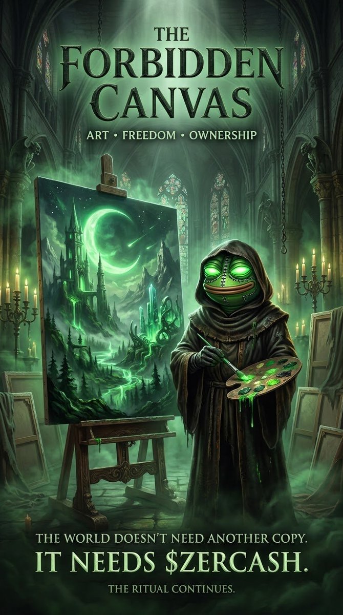 BtcGirll's tweet photo. @ZerChamber The world doesn’t need another copy. It needs something original. 🎨🐸
No borrowed faces. No borrowed symbols. Just one canvas, one vision, one ritual. 🟢🔥
$ZERCASH  The Forbidden Canvas.
#PinheadArt #ZERCASH https://t.co/E4zqhFQLoF