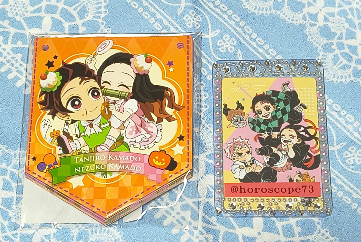 horoscope73's tweet photo. 【譲渡】鬼滅の刃 ハロウィン ガーランド ufotable

《譲》ガーランドセット
煉獄・義勇・実弥・無一郎・蜜璃・伊黒・宇髄・しのぶ・悲鳴嶼・炭治郎＆禰豆子・善逸・伊之助・カナヲ・玄弥・堕姫＆妓夫太郎・無惨

《求》定価(1,550円)＋送料

☆絵柄は画像②を参照 https://t.co/ewFT6aQzSf