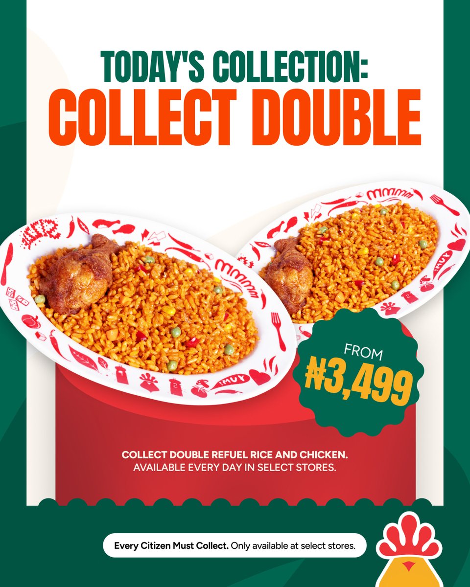 ChickenRepublic's tweet photo. Citizens. Lunch is sorted.🥳

Buy for two or three more citizens.😉

#EveryCitizenMustCollect. https://t.co/uvNU4UsiUP