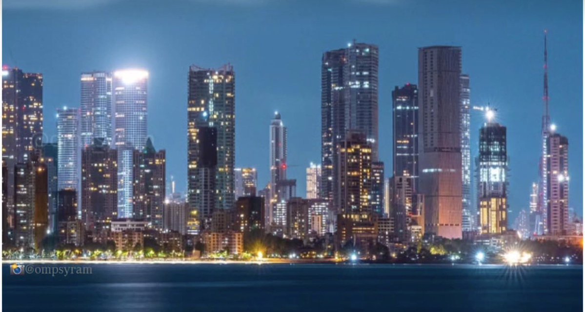 hvgoenka's tweet photo. Mumbai has mastered the art of looking like Manhattan from a distance  with a spectacular skyline. But beneath that glossy vertical city lie sprawling slums, broken roads, potholes &amp; crumbling infrastructure. 
Mumbai’s skyline-21st century. 
Mumbai’s infrastructure-18th century! https://t.co/aalPUht8K9