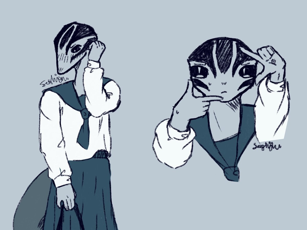sashigu__'s tweet photo. Aoi wearing a skirt because I’m bored

#nagabe #rkgk https://t.co/9mwWa0I5GN