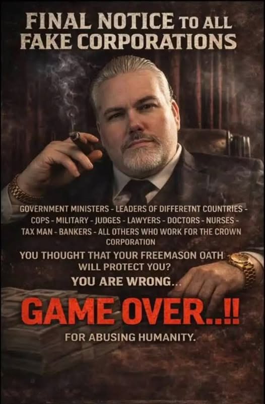 AB54281675's tweet photo. LAST WARNING TO ALL FICTITIOUS COMPANIES
MINISTERS OF THE GOVERNMENT – LEADERS OF DIFFERENT COUNTRIES – POLICE OFFICERS – MILITARY PERSONNEL – JUDGES – LAWYERS – DOCTORS – NURSES – TAX AGENTS – BANKERS – ALL OTHER PEOPLE WORKING FOR THE STATE SOCIETY
DO YOU THINK YOUR FREEMASONIC OATH WILL PROTECT YOU?
YOU ARE WRONG.
END OF STORY!
FOR HAVING DONE HARM TO HUMANITY.