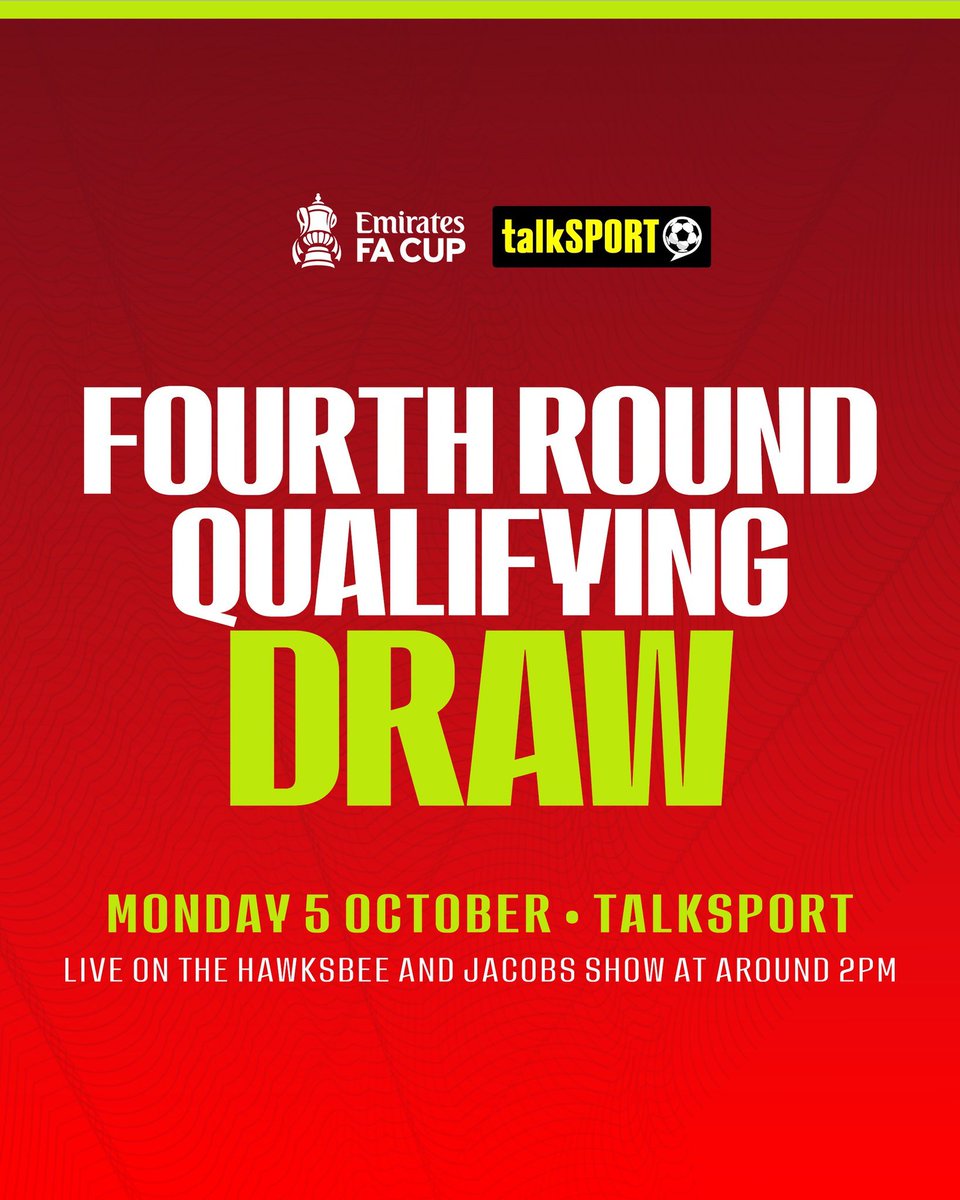 cheshamutdfc's tweet photo. 🏆 @EmiratesFACup 4QR DRAW DETAILS
🎱 Ball 1️⃣5️⃣ for the Generals
🕑 Draw from 2pm
📻 Live on @talkSPORT
Who do you want in the next round? 👀
#EmiratesFACup | #TheGenerals https://t.co/1zTNoBoqmW