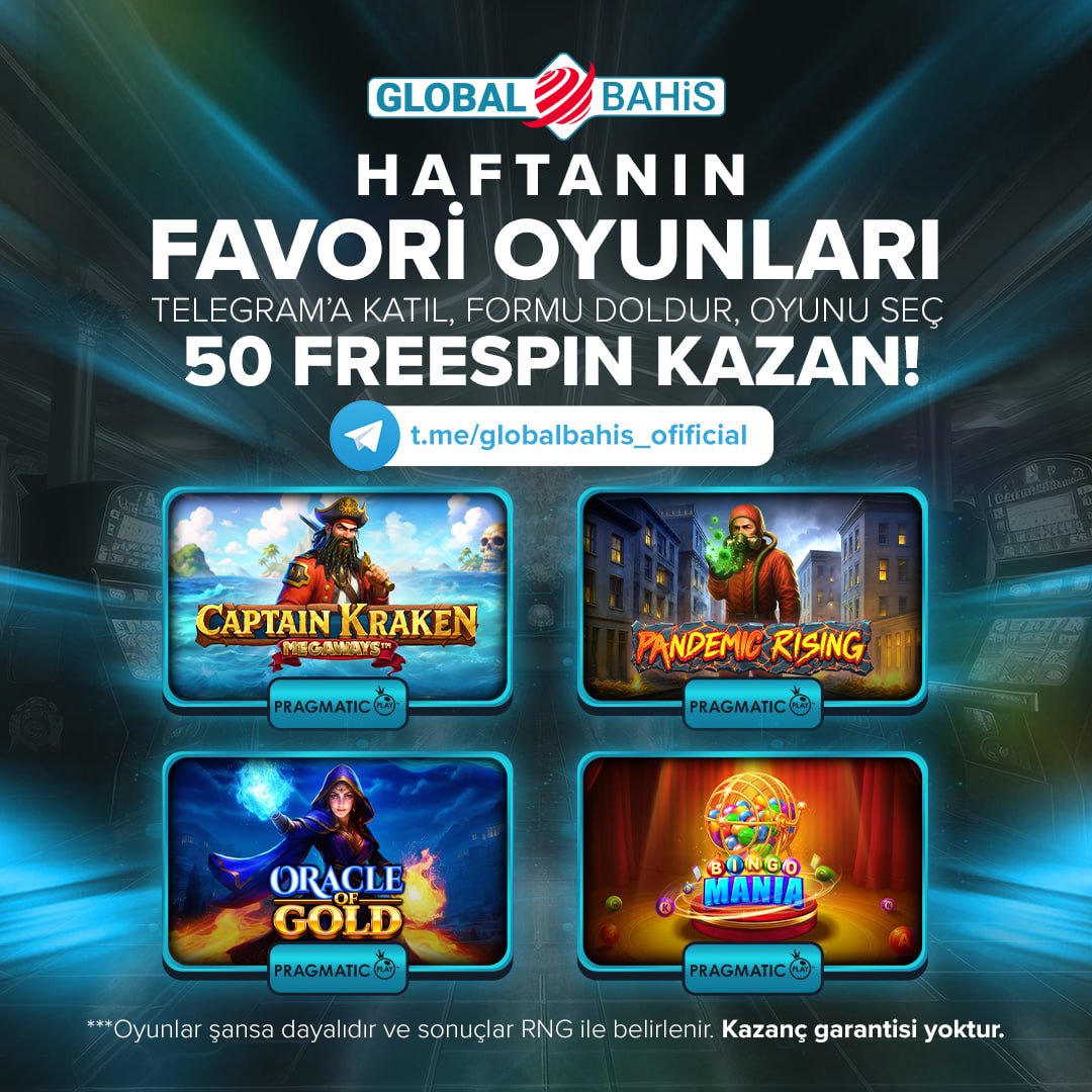 globalbahis_X_'s tweet photo. HAFTANIN FAVORİLERİ BELLİ OLDU! 🔥
🎯 Oyunu seç, 50 FREE SPIN fırsatını yakala! 🎁
🏴‍☠️ Captain Kraken
☣️ Pandemic Rising
🔮 Oracle of Gold
🎱 Bingo Mania

👉 Telegram’a katıl → Formu doldur → Oyununu seç!
🚀 Heyecanı kaçırma!
https://t.co/0885VZ3Ha3
https://t.co/DWgIK11v1f https://t.co/QYE324D3fm