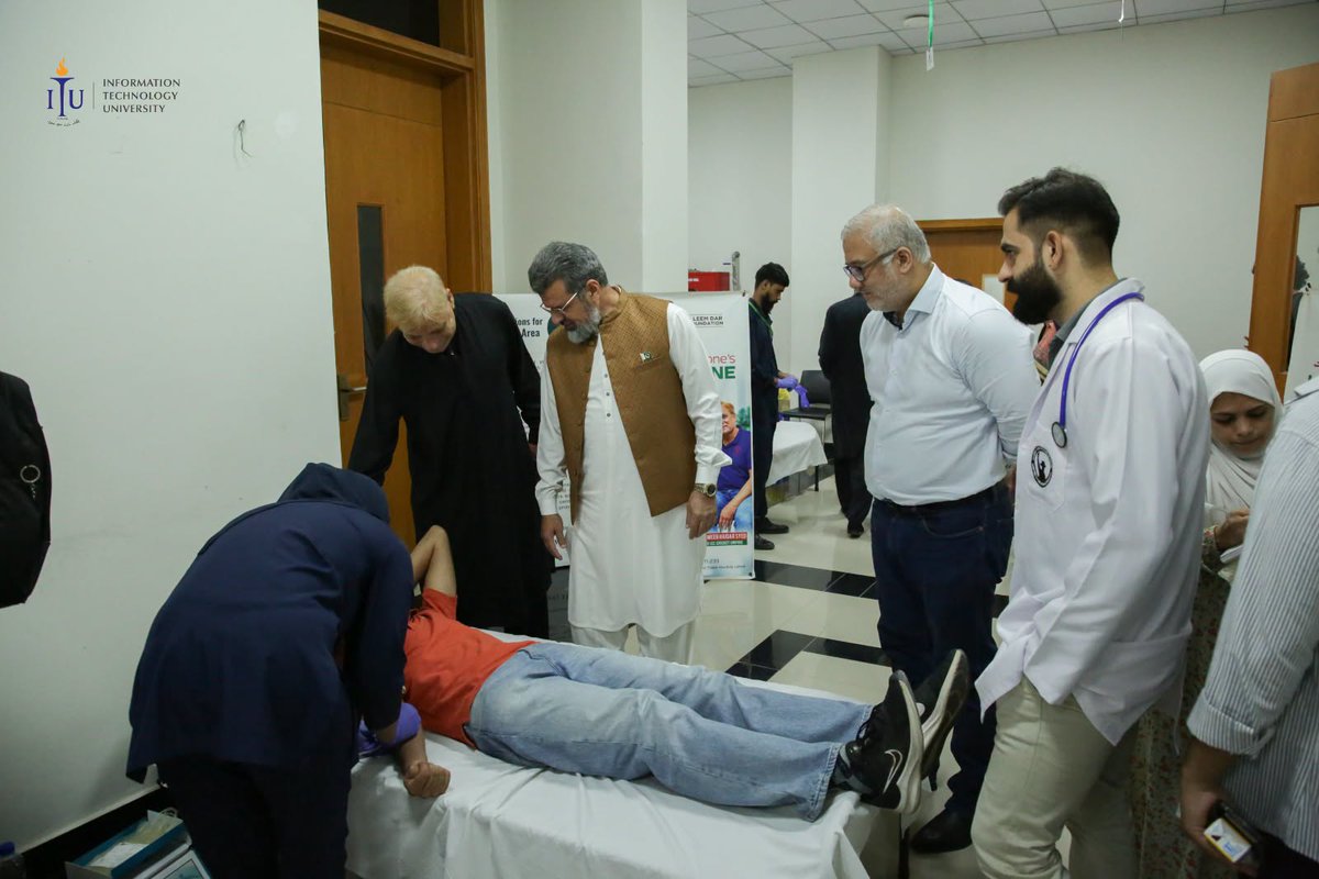 ITUPunjab's tweet photo. Special guests Mr. Aleem Dar &amp; Mr. Iftikhar Thakur joined ITU to raise awareness about thalassemia &amp; the power of regular blood donation. An insightful interactive session was held, and the ITU community stepped up to donate — because one donation can truly save lives! https://t.co/vD6rzMX2Ui