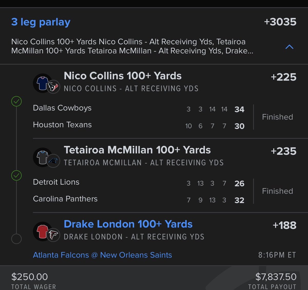 NextLevelBets_'s tweet photo. SENDING $250 TO 4 PEOPLE WHO LIKE+RT IF DRAKE COMES THROUGH TONIGHT ❤️

Can we go B2B with the 100 yard special 👀 https://t.co/KDIJv92IzQ