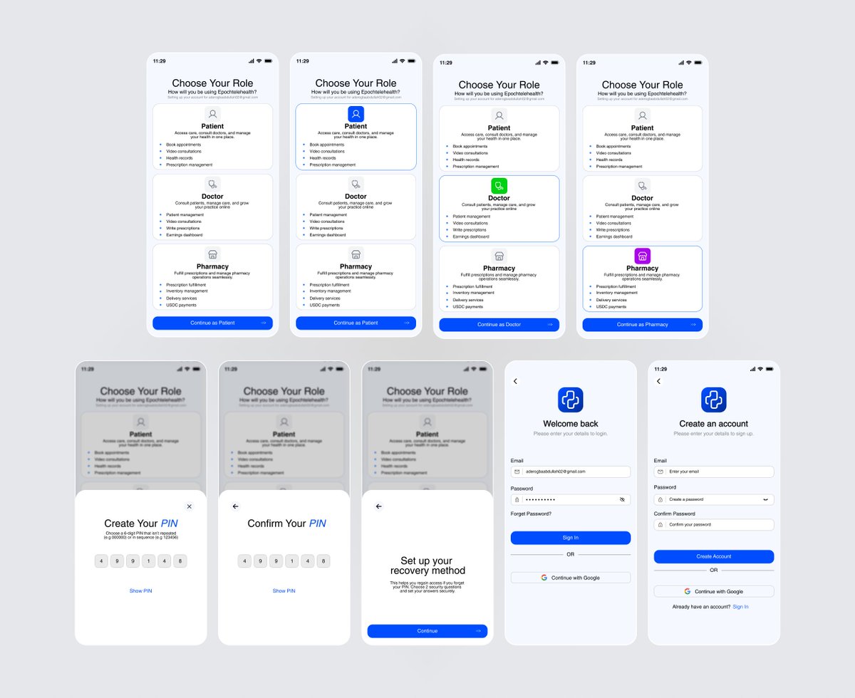 uxwithdayo's tweet photo. Came across my very first app design for @epochTeleHealth. it never went live, but it was a great learning experience.

How did I do? 

Constructive feedback is welcome. 

#ProductDesign #designer #BuildInPublic https://t.co/sKW7H3SkYr