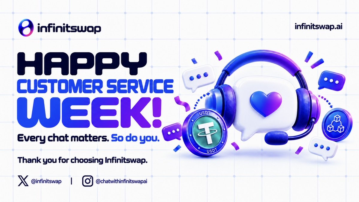 Infinitswap's tweet photo. Every chat, every question, matters to us💙

Thank you for choosing Infinitswap, sharing your feedback and giving us the opportunity to serve you better.

Happy Customer Service Week from all of us at Infinitswap. 

Every chat matters. So do you. 💙 https://t.co/cief2UH1x6