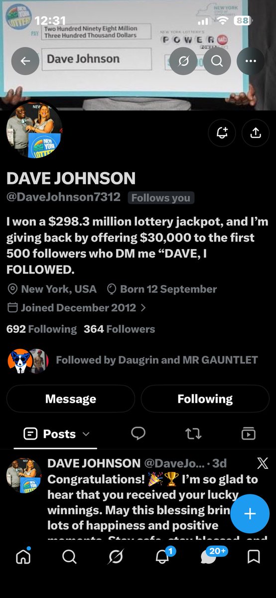 Wizer67's tweet photo. Please report and block ..
Always copy paste in to Groc 
This shite if your unsure, this is what Groc will do ..you can copy paste 10 accounts at a time it will help you not get shafted by these idiots or your account taken  @DaveJohnson7312
Tells you all you need to know 
Your choice now 🙏🔵🔵💜