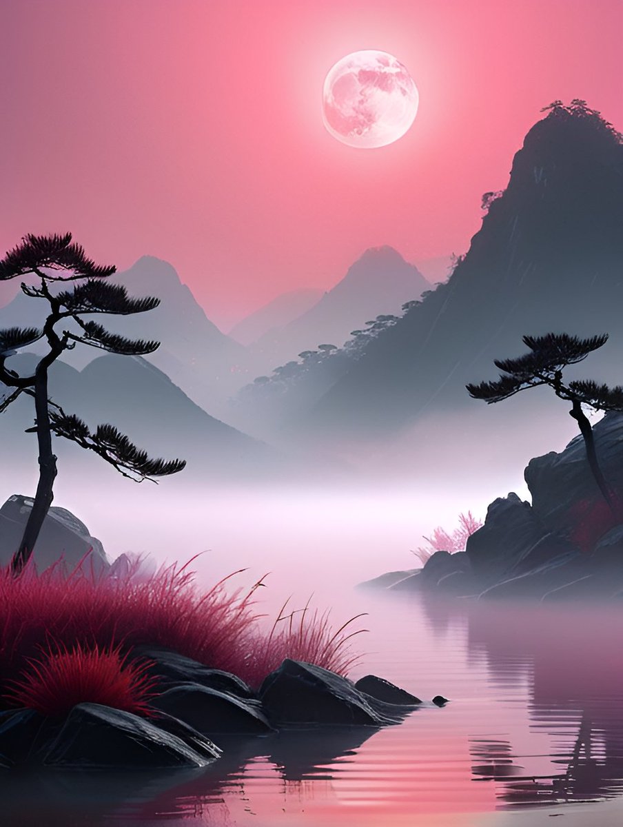 AndreaAinsrbi's tweet photo. [En la pequea caja de jade, la luna se refleja en la cima del monte, un instante de paz que guardo con todo mi corazón!]， https://t.co/XmNWlVNTQA