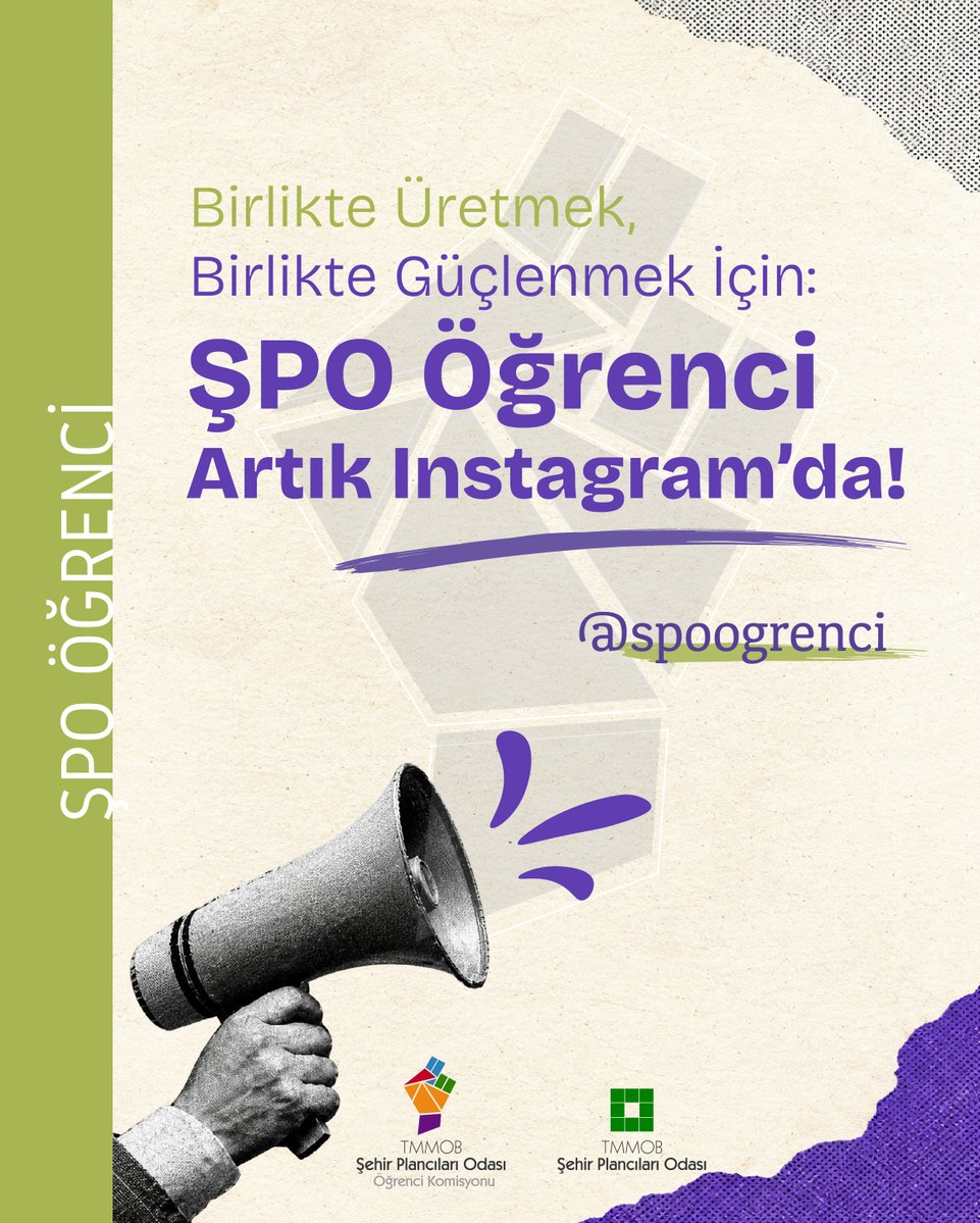 SPO1969's tweet photo. ŞPO ÖĞRENCİ KOMİSYONU INSTAGRAM'DA! 📣

Şehir plancısı adayları, sesimizi ve gücümüzü birleştiriyoruz!

ŞPO Öğrenci Komisyonu olarak; birlikte üretmek, mesleki haklarımızı ve geleceğimizi hep birlikte savunmak, etkinlik ve atölyelerimizle dayanışmayı büyütmek için artık resmi Instagram hesabımızdayız.

10. Türkiye Şehircilik Kongresi bünyesinde yürütülen 3. Öğrenci Kurultayı hazırlıklarına dair tüm duyuruları yaygınlaştırmak, komisyon çalışmalarının parçası olmak ve süreçleri yakından takip etmek için  instagram(@spoogrenci) hesabını takip etmeyi ve çevrene duyurmayı unutma!

Takip etmek için: https://t.co/xS0IeGFJDK