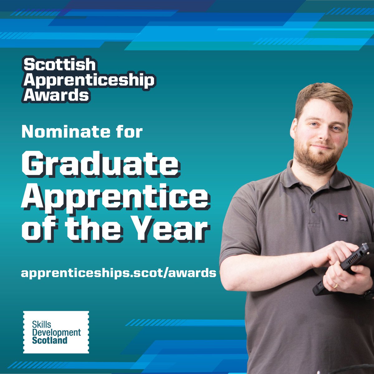 apprentice_scot's tweet photo. Nominations for the Scottish Apprenticeship Awards close this week. Don't miss out on the chance to nominate a Graduate Apprentice who deserves recognition for their hard work and career journey: https://t.co/Epl5rRP7A3 https://t.co/i0wbAv33bg
