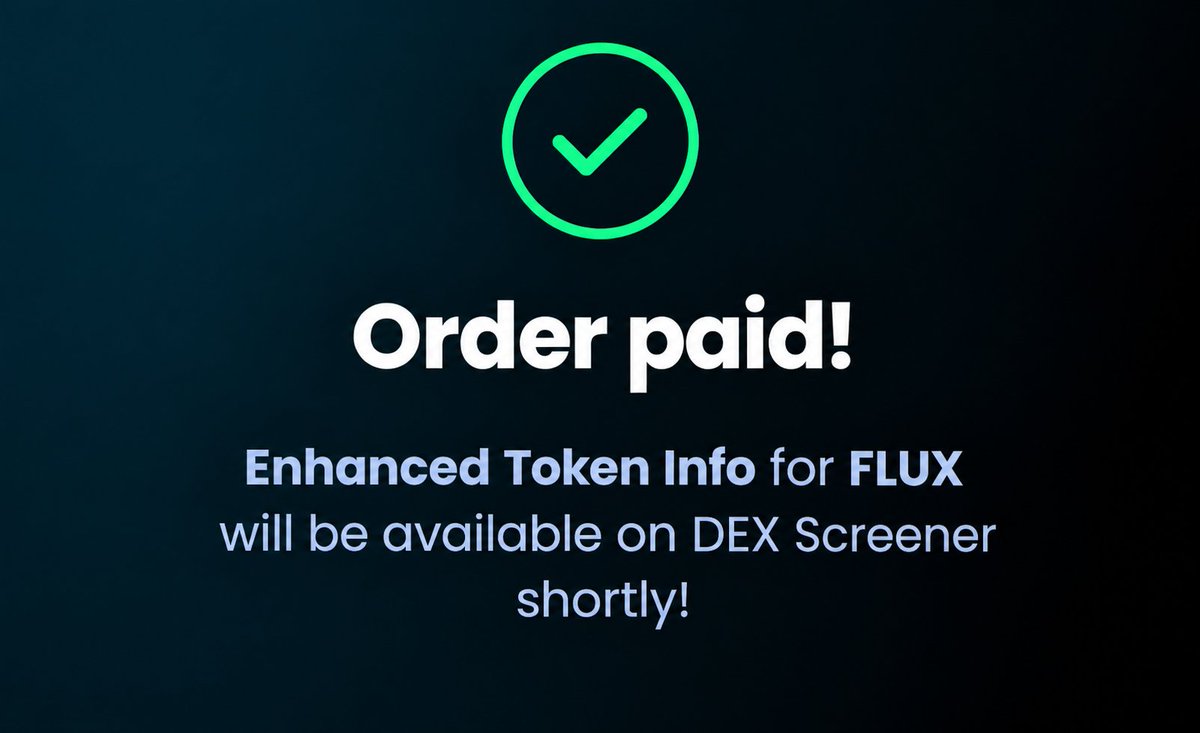 FluxionRH's tweet photo. DEX PAID

$1000  $FLUX BUYBACK AND BURN IN A MINUTE https://t.co/LfeJ4Ws3xl