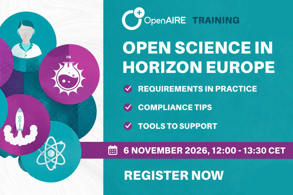 OpenAIRE_eu's tweet photo. Have any doubts or questions about your obligations as a Horizon Europe grant holder in terms of Open Access to publications and Research Data Management?

We're here for you!

We will present the Horizon Europe requirements, followed by some time for your questions.

You will also get a preview of the main tools and services OpenAIRE provides to help project coordinators and research support staff on the requirements' compliance.

📆 November 6
⏰ 12:00 - 13:30 CET

🔗Find out more: https://t.co/vLPmZcO9YF
