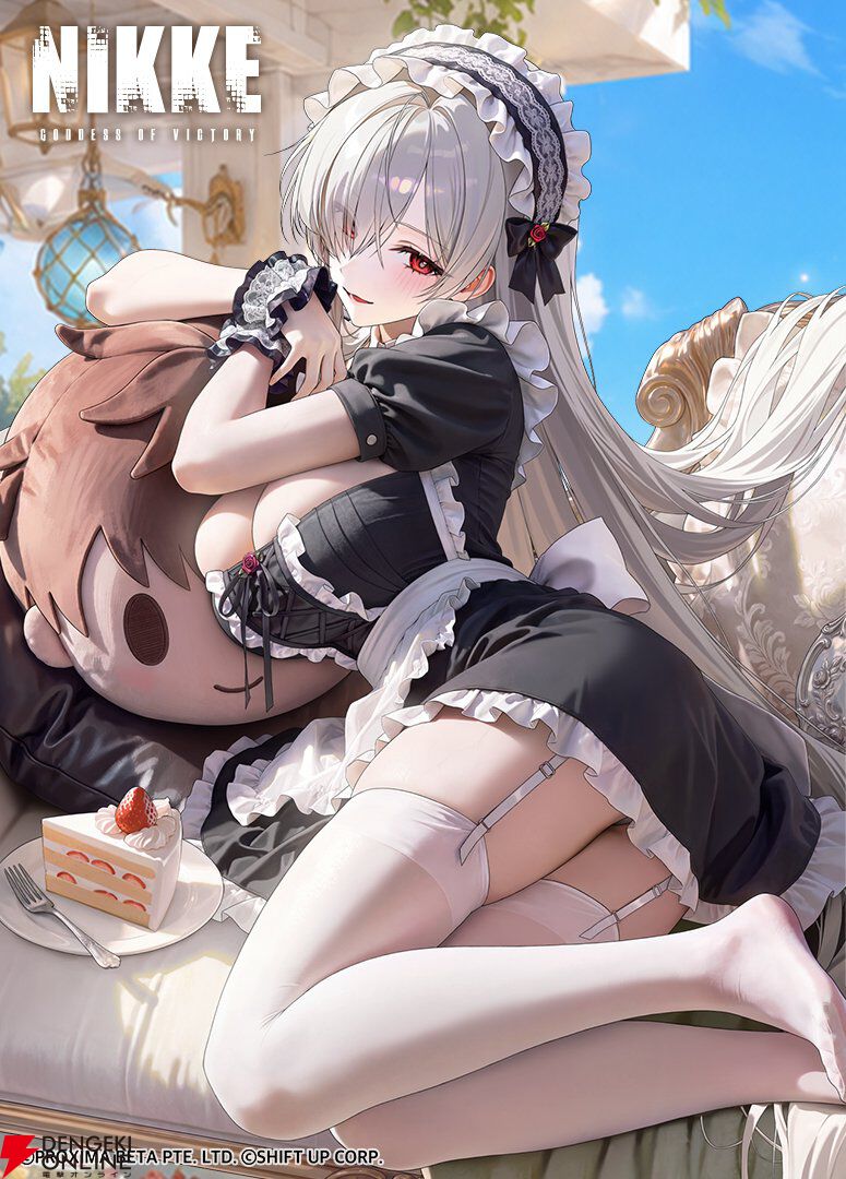 dengekionline's tweet photo. 『NIKKE』シンデレラのメイド衣装が解禁！✨️

人気投票1位の報酬としてデザインされた特別コスチュームがまもなく配布開始❤️
https://t.co/Z4LZJMmIIn https://t.co/8fFSWsCnKU