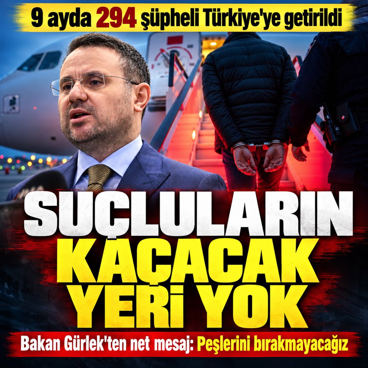 ahaber's tweet photo. Bakan Gürlek açıkladı: 9 ayda 294 suçlu Türkiye'ye getirildi
https://t.co/FFL113QV1a https://t.co/dh3cuflfBW