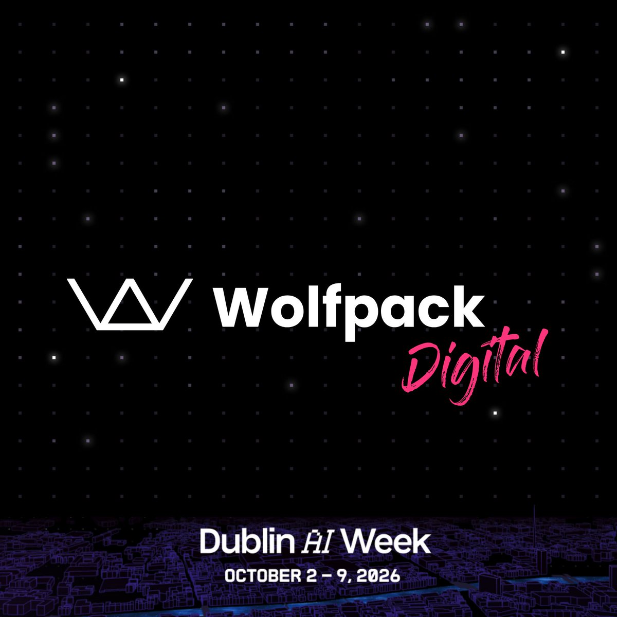 DigitalWolfpack's tweet photo. We're proud partners of Dublin AI Week, the first edition of a city-wide event organised by Give(a)Go. A part of our team is in Dublin this week, and we're excited to meet the builders and founders at the events 🐺💛 #DublinAIWeek https://t.co/edyzSIkqA9