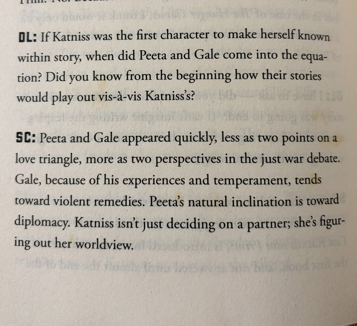 amberofwest's tweet photo. the hunger games is not a romance book it engages with the just war theory and peeta and gale represents the two realities katniss is presented with and ultimately has to decide with https://t.co/K0o4ywmFbC