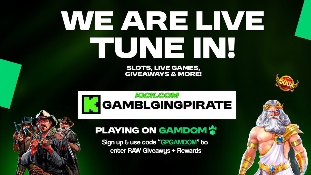 GamblingPirate1's tweet photo. Stream Live Now on @gamdom 

Join Here https://t.co/2YcvLng7zT

First 3 in chat to enter Duck Race + Bonus Buy Tournament + RAW Giveaways

Signup at https://t.co/ZqM2WOAHZA &amp; Use Code "GPGAMDOM" https://t.co/dfkBCtlSxS