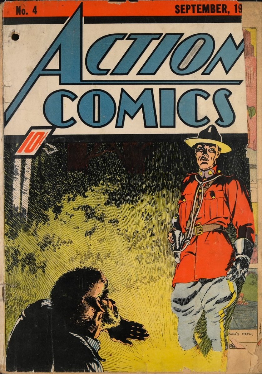 RobMessick's tweet photo. Action Comics 4 Inside this comic is the 4th appearance of Superman, but this Canadian Mountie helps move these books!! It takes a while to realize Superman's importance.
@DCComics @DCOfficial @Superman
#LeoEOMealia #DCComics #ActionComics
@JamesGunn @ActionComics https://t.co/J6aguFZqzy