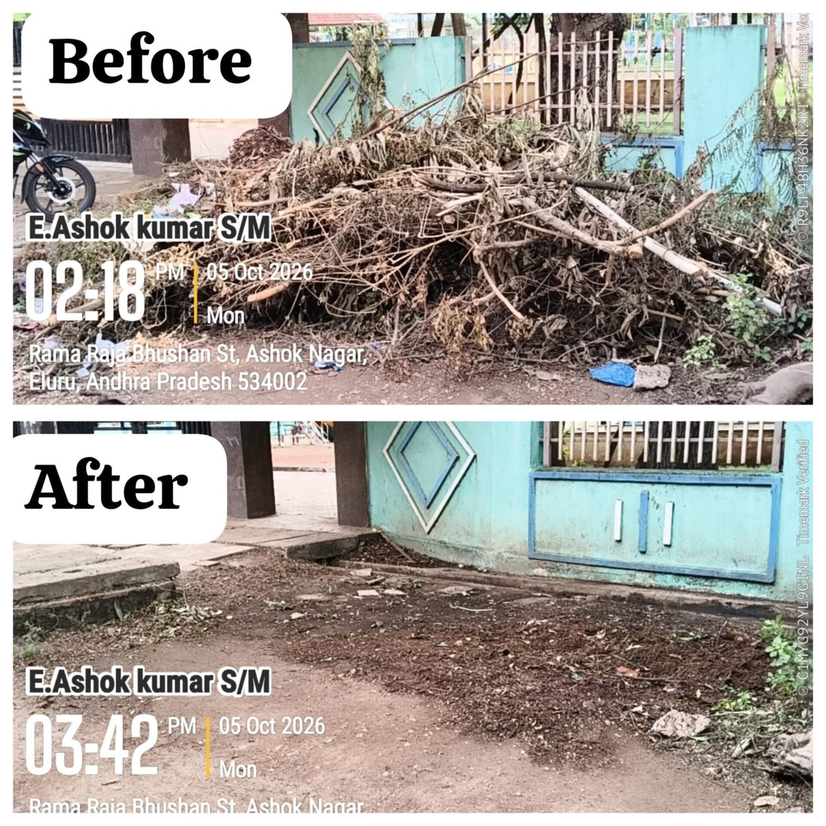 elurumc's tweet photo. Under the SwachhataHiSeva program,EluruMC sanitation teams executed a major sanitation drive across Circles 5, 9,10 &amp; 14 today.
🔹 Bulk garbage lifting across key locations
🔹 Clearance of CTU's
🔹 Major drain desiltation for smooth flow
Together for a cleaner &amp; healthier Eluru. https://t.co/fEWwbisScv