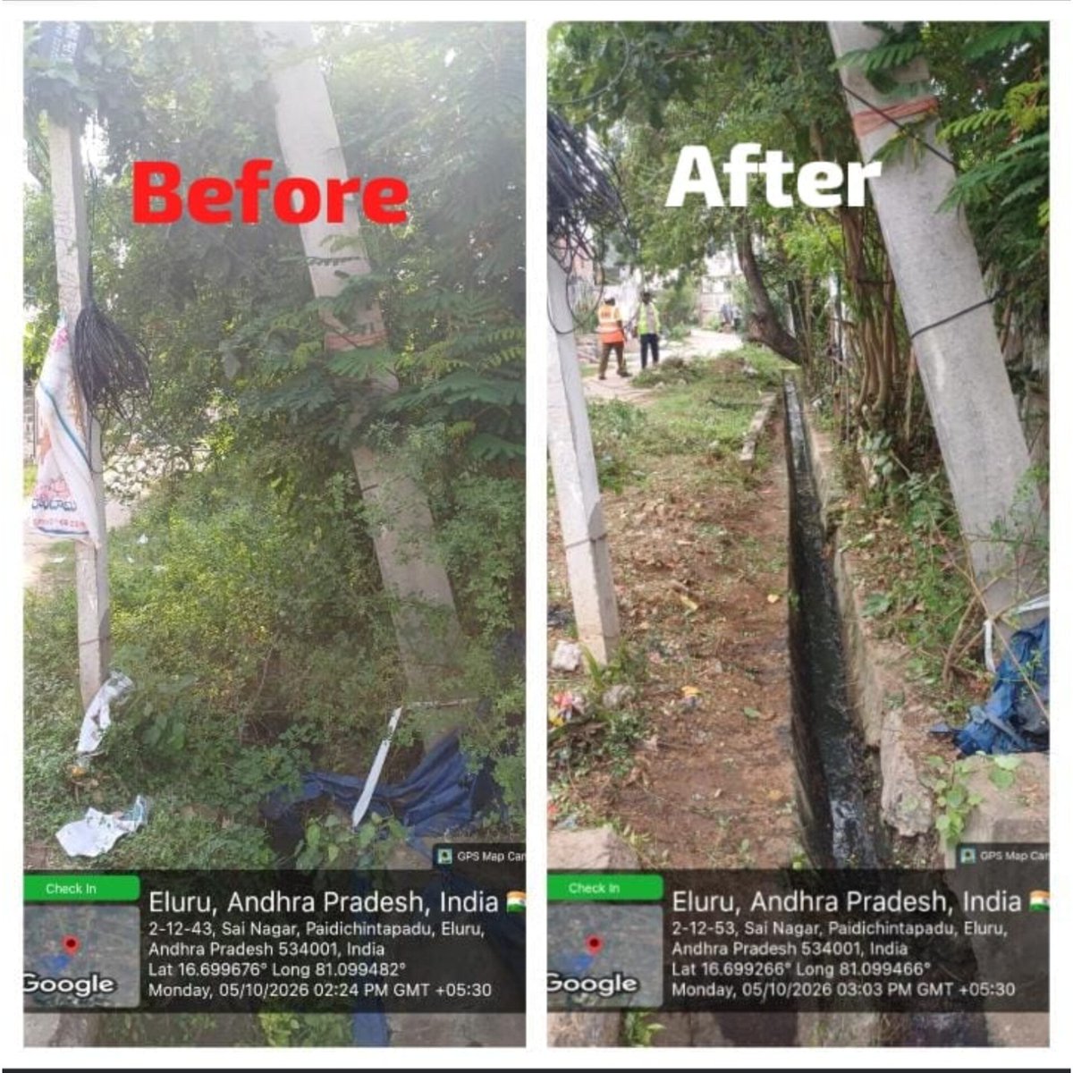 elurumc's tweet photo. Under the SwachhataHiSeva program,EluruMC sanitation teams executed a major sanitation drive across Circles 5, 9,10 &amp; 14 today.
🔹 Bulk garbage lifting across key locations
🔹 Clearance of CTU's
🔹 Major drain desiltation for smooth flow
Together for a cleaner &amp; healthier Eluru. https://t.co/fEWwbisScv