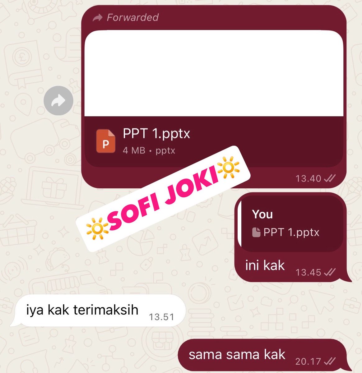 SofiJoki's tweet photo. 🔆OPEN JOKI PPT🔆
https://t.co/XtBUzbDqgp

#zonauangㅤ #zonajoki #tugasmurah #ppt https://t.co/r2Vci2VAIY
