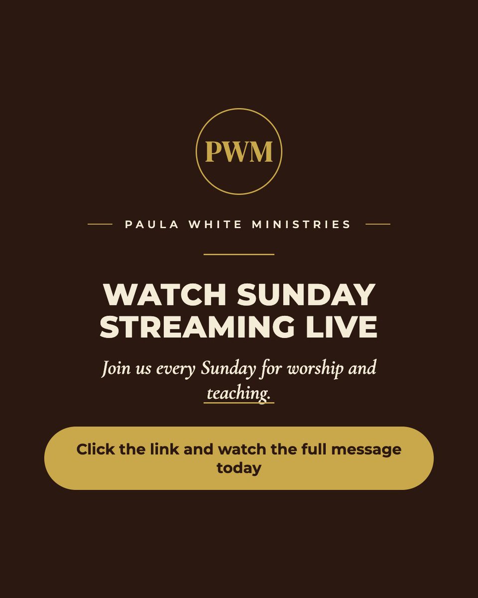 Paula_White's tweet photo. Your life is larger than what you have been living.

Not one day. Right now. God has already seen what He has planned for you and it is bigger than your current season, bigger than the setbacks, bigger than what the enemy tried to convince you was your ceiling.

You are not powerless. You are not finished. Swipe through this carousel and be activated to step into what God already sees for you.

Proverbs 29:18 says where there is no vision, the people perish.

Download the Paula White Ministries App everywhere apps are found!

**And click the link here: https://t.co/0lyHNyIb0a to watch Sunday's streaming service live.

We would love to have you join us. 🙏