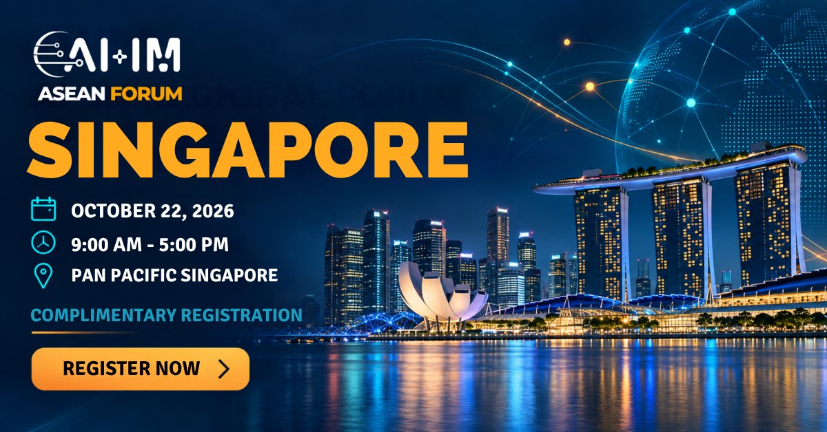 AIIMIntl's tweet photo. If your work touches information governance, information management, or data management in or near Singapore, the AI+IM ASEAN Forum was built with you in mind. Join us on Oct 22!

It's complimentary for information professionals, but space is limited: https://t.co/68hR2qROtD https://t.co/45WwCS2uxl
