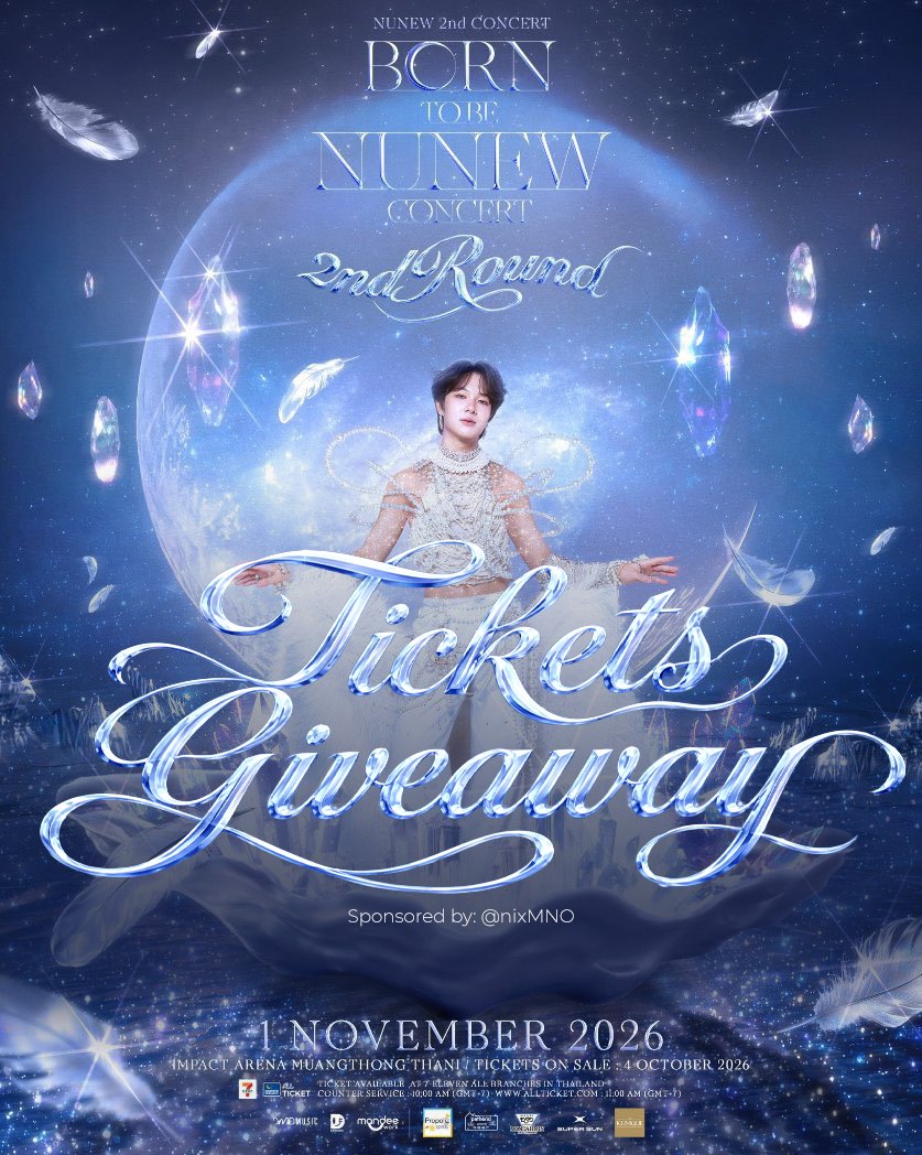 KONEKONUNU's tweet photo. 𝐍𝐮𝐍𝐞𝐰 𝟐𝐧𝐝 𝐂𝐨𝐧𝐜𝐞𝐫𝐭  "𝐁𝐨𝐫𝐧 𝐭𝐨 𝐛𝐞 𝐍𝐮𝐍𝐞𝐰 𝐂𝐨𝐧𝐜𝐞𝐫𝐭" Round 2 (Day 2) Tickets Giveaway! 

PRIZES:
• 4 pcs 4,500 THB Ticket (All benefits included)
• 4pcs 3,500 THB Ticket (All benefits included)

Total of 4 winners. 2 tickets will be given per winner. (One for the winner, One for their friend)

HOW TO WIN:
• Like and repost
• Answer: What is Nunew to you in one word? Explain.

Tickets will be purchased side by side so each winner and their companion can sit together. 

Tickets will be given F2F to the winners to prevent reselling. 

Announcement of Winners: October 16, 2026

Good luck!
 
NUNEW IN IMPACT SOON  #NuNew2ndConcert   
˖⁠ ꒰ ⁠#Nunew ꒱ 彡 ๋࣭ ࣪ ˖✩