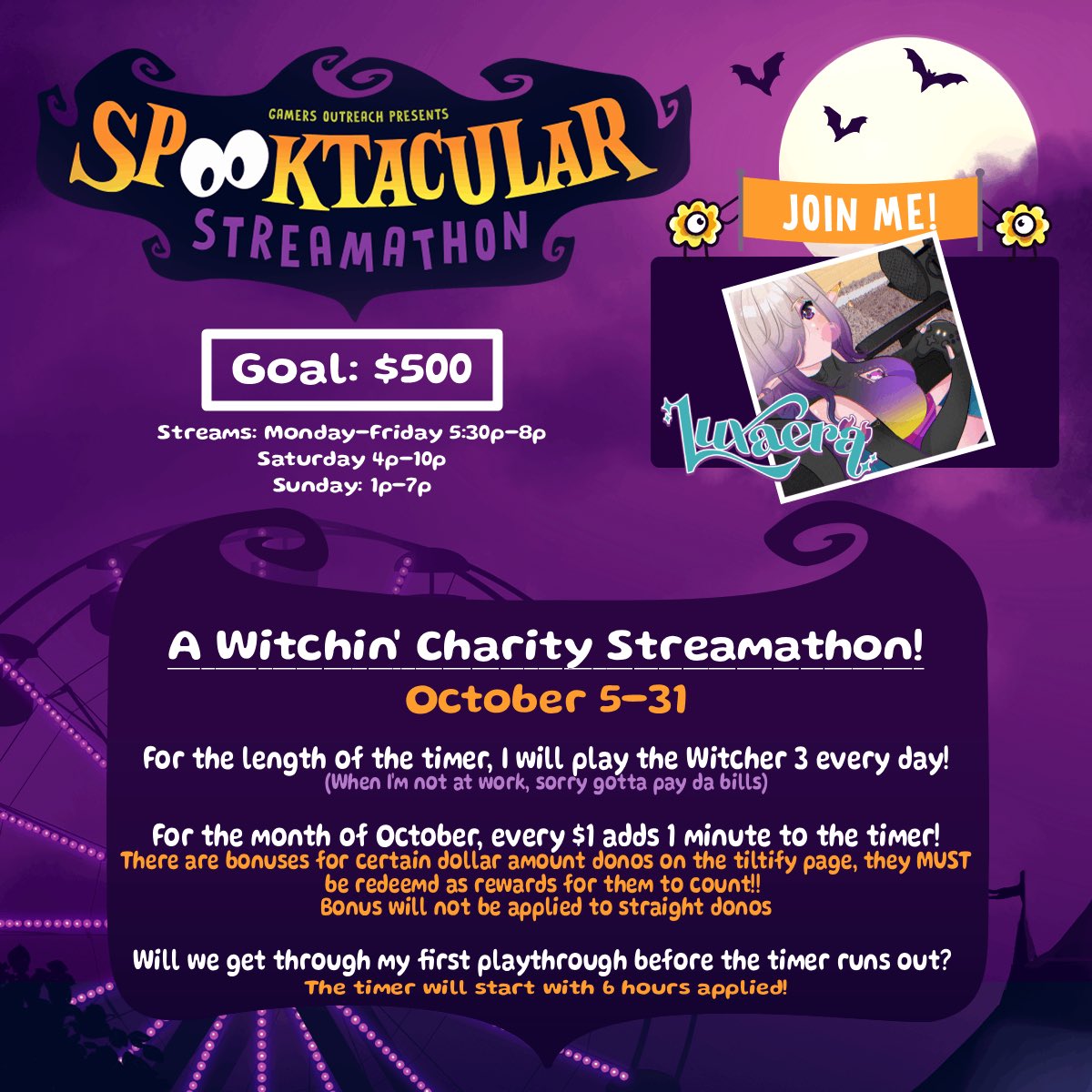 luxaeraVT's tweet photo. We start today! Should be fun! If the timer runs out we'll swap to other spooky games https://t.co/q6JcMiKVaJ