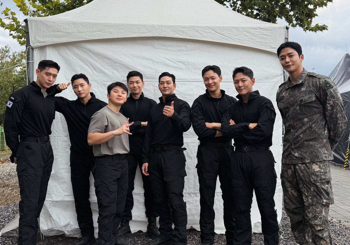 zonghyukbae's tweet photo. Donghyuk IG update 20261005
with Kim Youngdae, I.M, Song Geonhee, Baekho, Woozi, Kang Daniel, Rowoon 

He even use The Avengers as bgm. They knew we called them the Kpop Avengers of military. https://t.co/S4XyGBeSsL