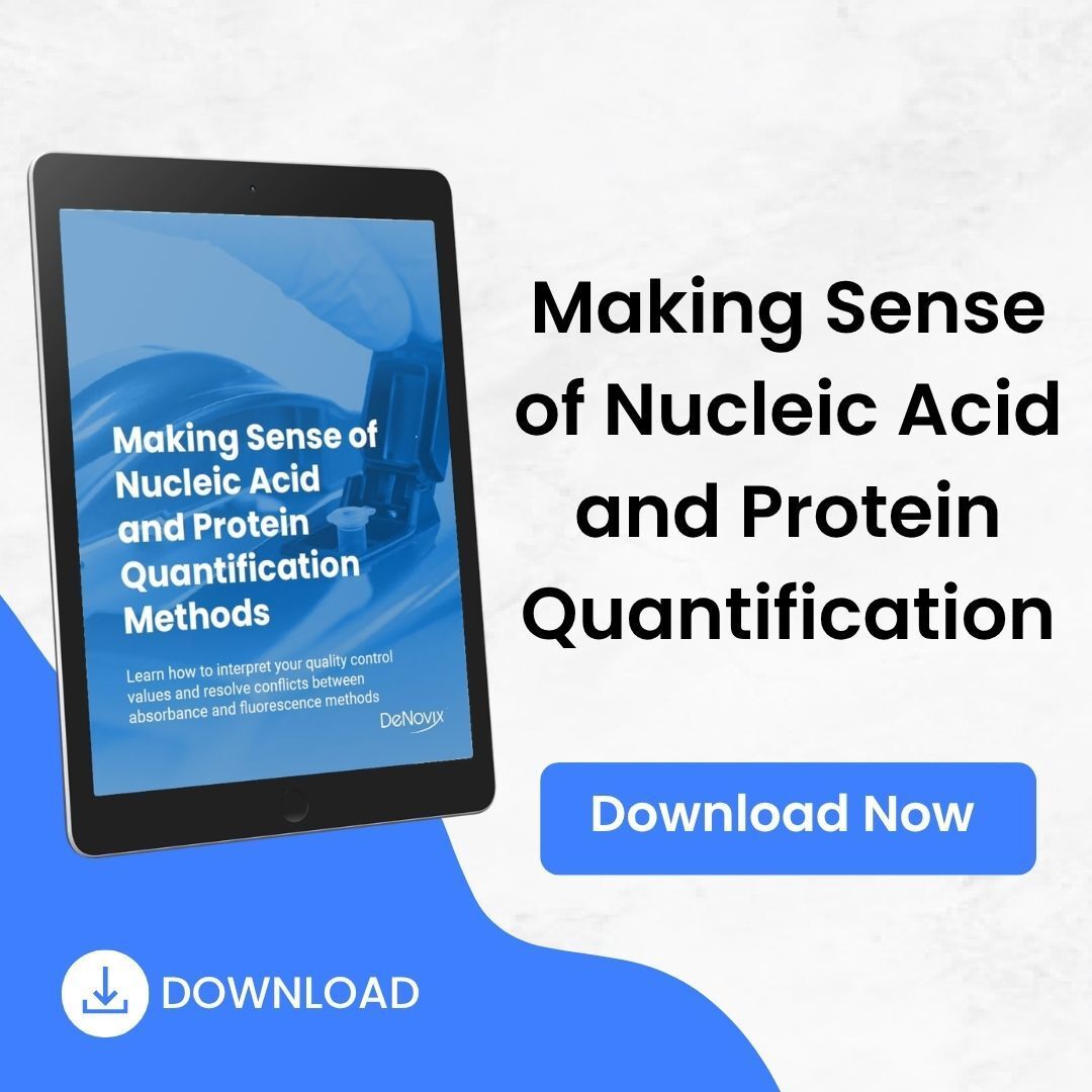 BitesizeBio's tweet photo. UV-Vis and fluorescence can give you very different answers. But which method should you trust? Explore these and other ways to quantify nucleic acids and proteins, and find the best approach for your sample. Download the eBook now!  https://t.co/qNem069tkh https://t.co/zMadYbpo0H