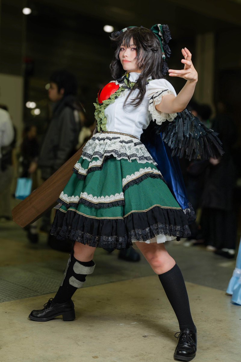 Unyu_09_Mikan's tweet photo. 【Cosplay🎀】
《東方Project:霊烏路 空》

第三の目が赤く輝くお写真💥！
撮影ありがとうございました！✨

#秋季例大祭13
#例大祭コスプレ https://t.co/EgM4toS37w