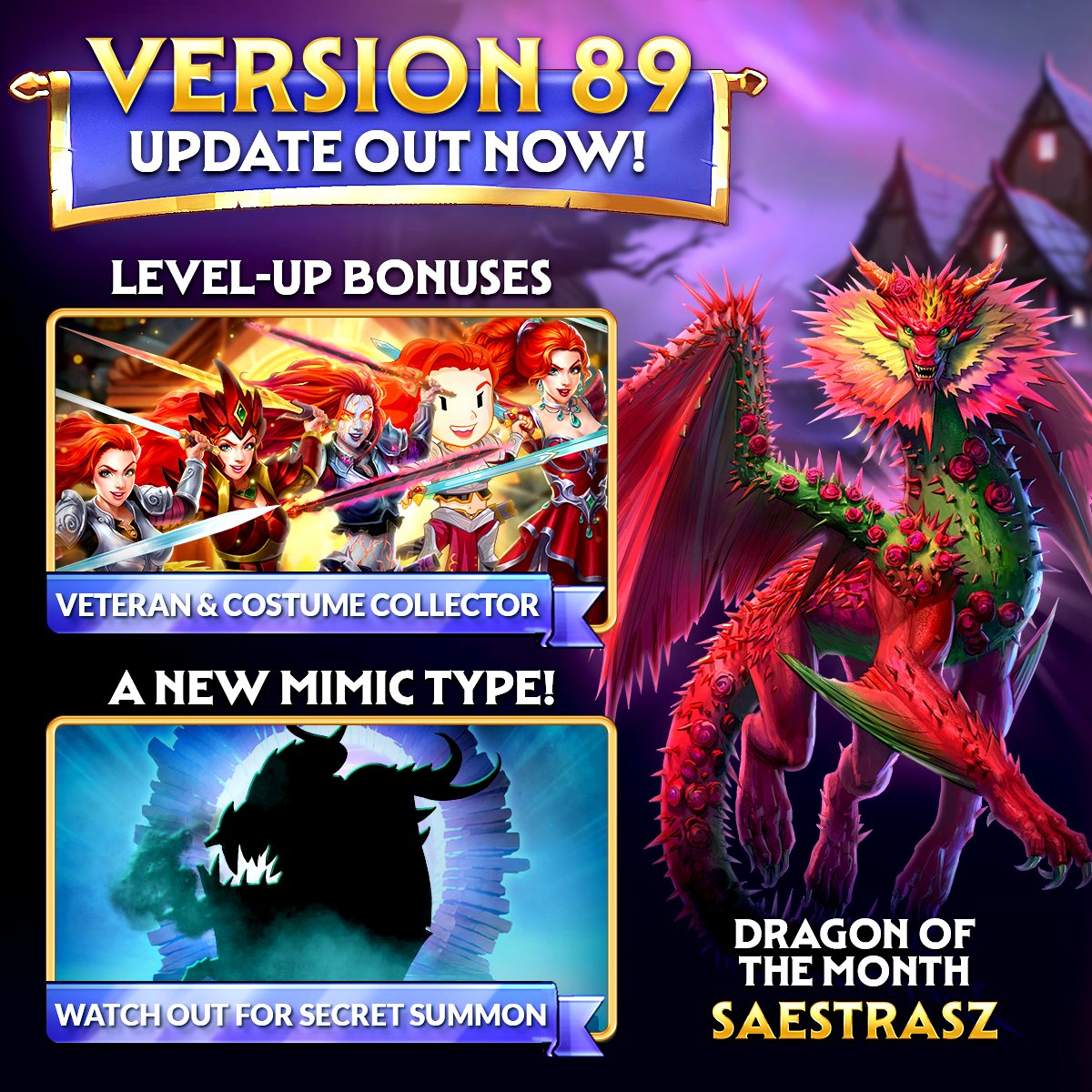 EmpiresPuzzles's tweet photo. V89 is in the house! Our newest update roars into life with a little surprise! What Mmic do you think it might be? Let us know in the comments below.
#October #GameUpdate #f2p https://t.co/425xf4KiVn