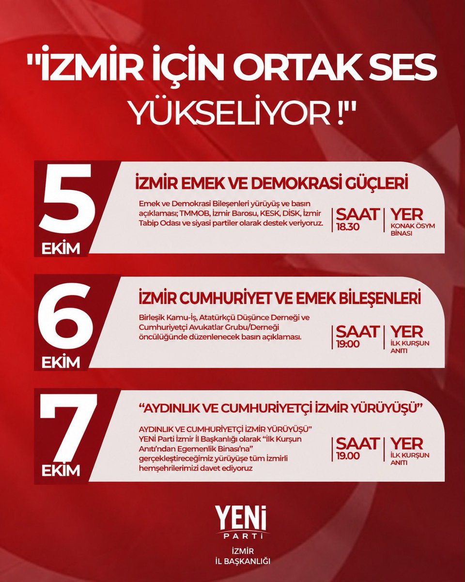 ATuncayOzkan's tweet photo. İzmirli hemşehrilerim. İzmir için ortak ses yükseltiyoruz. Cemil Tugay’a “hayır” diyoruz. 
AKP’ ne geçme. Geçeceksen istifa et. https://t.co/OWrFvZLfO9