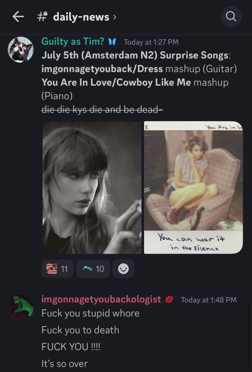 LalalalAala2212's tweet photo. Just in case anyone doesn't know about the disgusting things that Zachary Hourihane (Not saying the *****ologist because he is a fake fan) has said about Taylor Swift. Just real misogynistic remarks and it's evidently clear he just uses her name to garner hate for her which brings attention to his platform.

Fuck him and anyone who supports him he has no right having "swift" in his name.