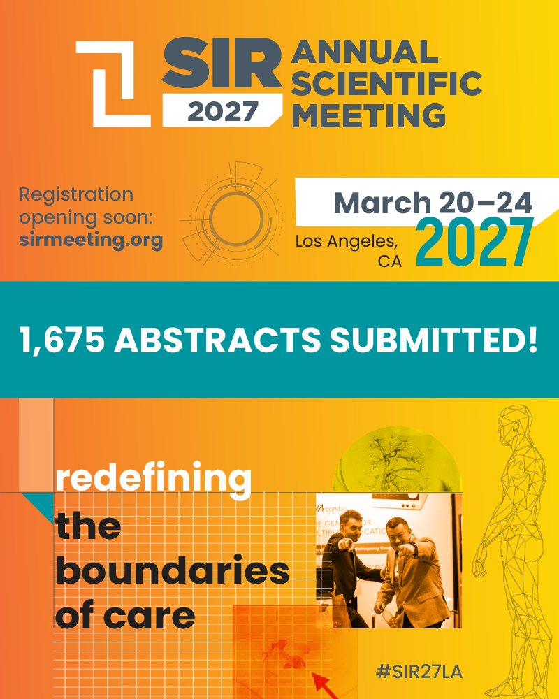 SIRspecialists's tweet photo. We are excited to share that we have already broken a record for #SIR27LA!  

Our #IR community answered the call with the most-ever abstracts submitted in our 52-year history of the Annual Scientific Meeting! Thank you to all those who contributed! 

https://t.co/zEH8nyi1wP https://t.co/el6y0rELt6