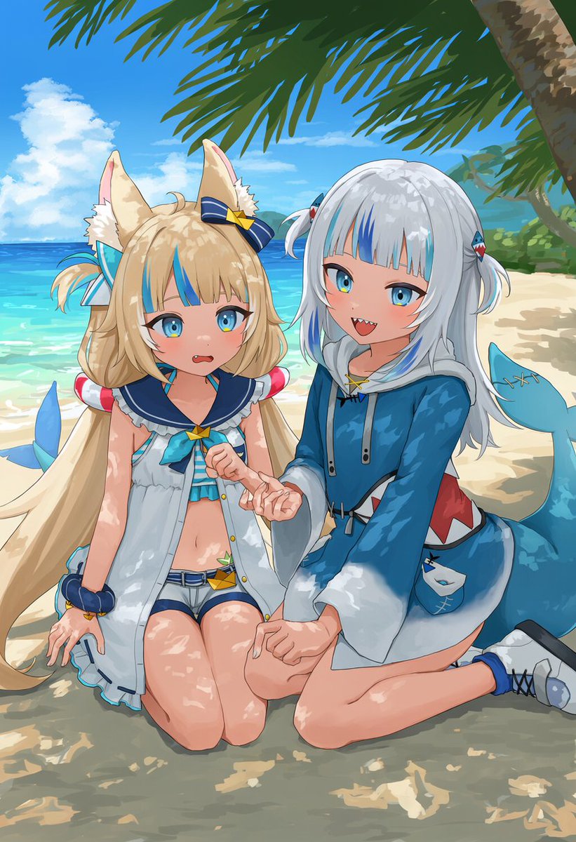 GoodDay42069's tweet photo. Sameko Saba, Gawr Gura - Shark Fishing https://t.co/wwTkeymW1v
