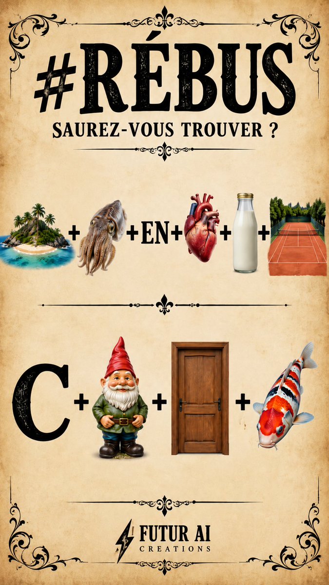 Benjamin_Sibuet's tweet photo. Deux expressions se cachent ici 👀
Vous faites le 2/2 ? 😂

#rebus #devinette #enigme #cassetete #humour https://t.co/7bkP9vARGz