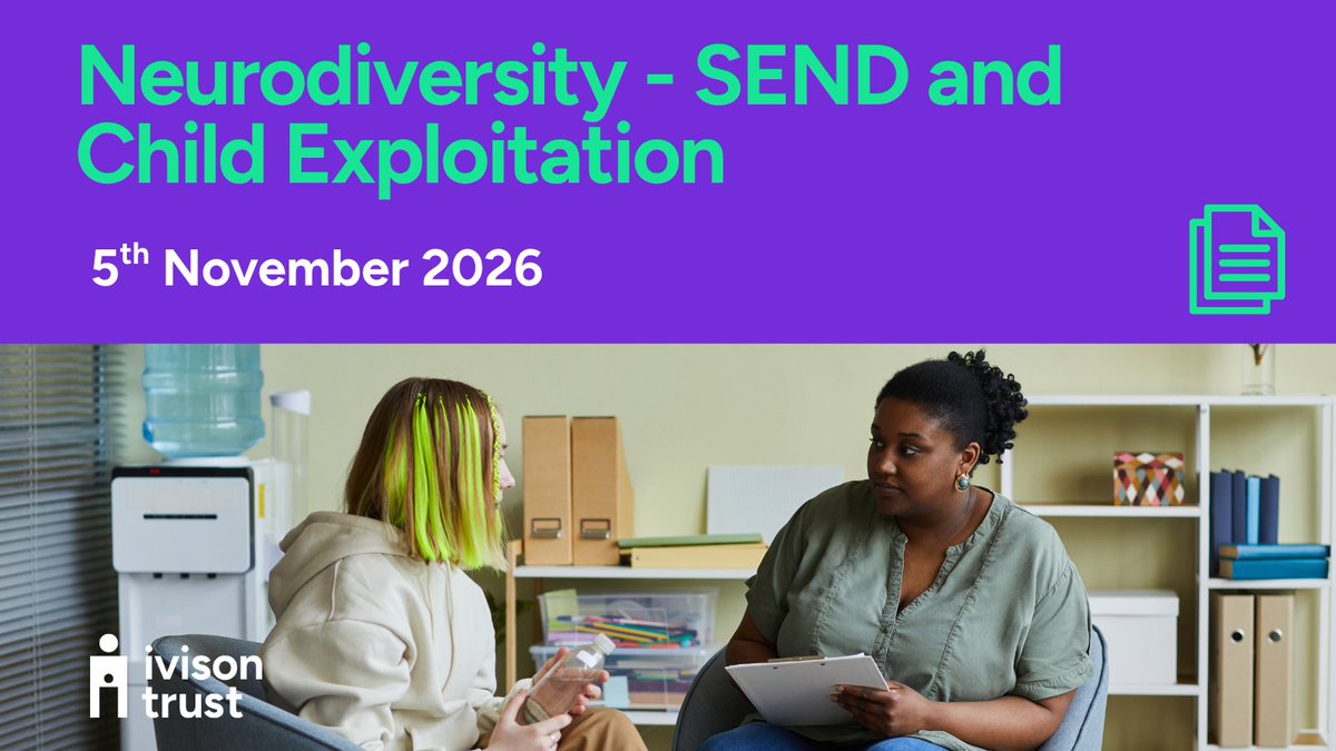 ivisontrust's tweet photo. This course will help you develop your knowledge about neurodivergence and how to support neurodivergent young people who are at risk of or who are being exploited.

Find out more: https://t.co/sUko7CAgcc

#Neurodivergence #NeurodivergentSupport #ChildExploitation #Safeguarding https://t.co/zmwvvtpzcX
