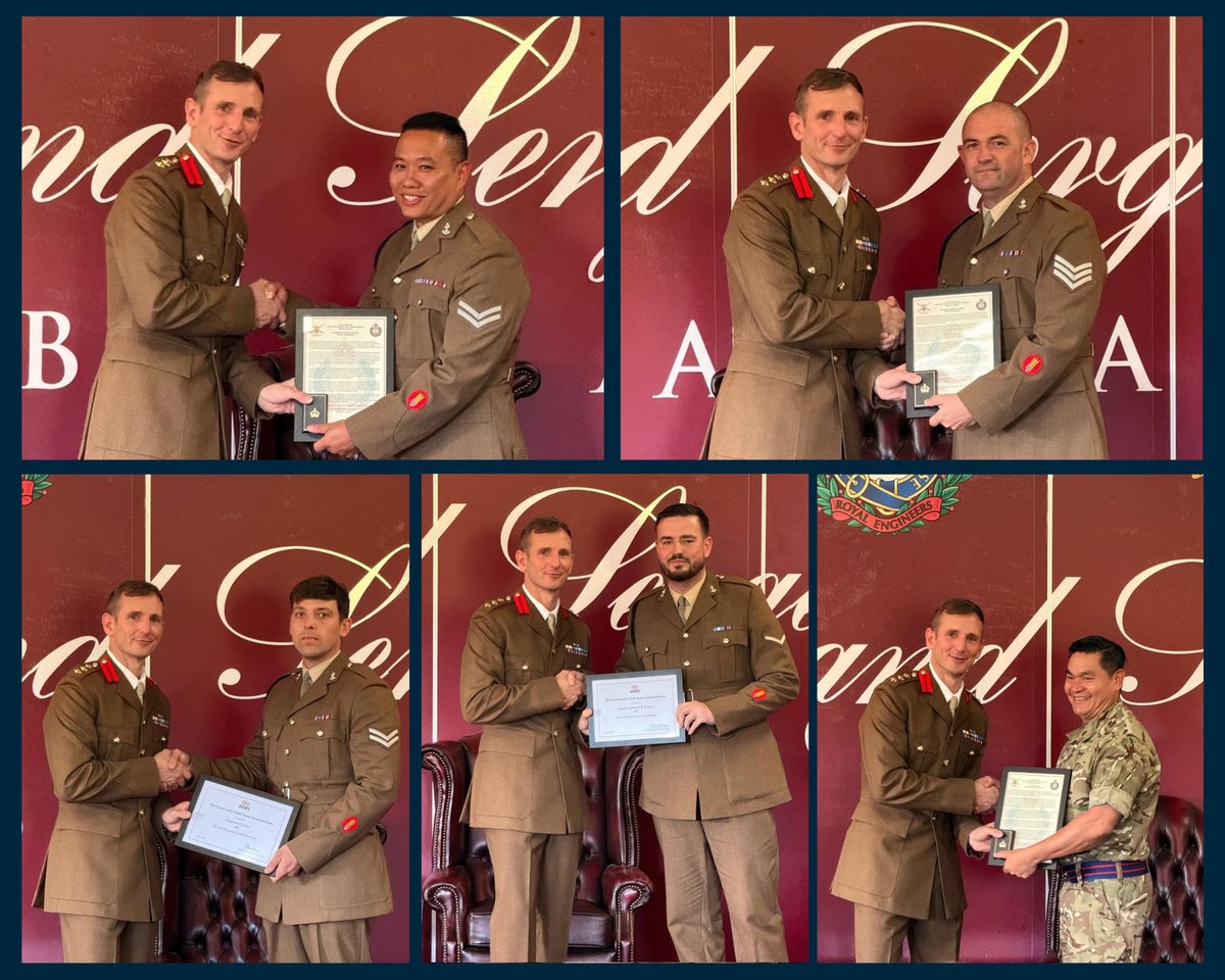 Proud_Sappers's tweet photo. Last week saw the RE Corps Col and Corps SM visit Sappers in Wimbish to award Operational Service Medals, Long Service and Good Conduct Medals and multiple commendations to some very deserved recipients https://t.co/UtrVEjQkmy