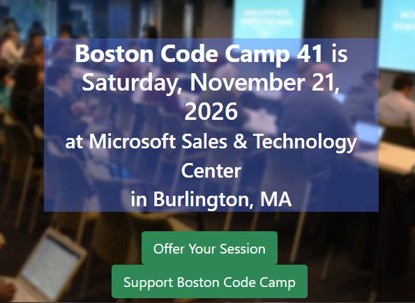 BostonCodeCamp tweet picture
