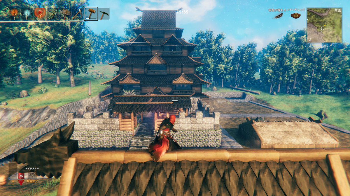 Marc_ff14's tweet photo. 灰の木ゲット出来るようになったから本格的なお城拠点を作成したもののティンバーないからある程度妥協
ティンバーは黒い森の石の建造物から拾えたけど残りは極北行ってからだな
染色機能来ないかな
#Valheim https://t.co/SZ5OXxAaxD