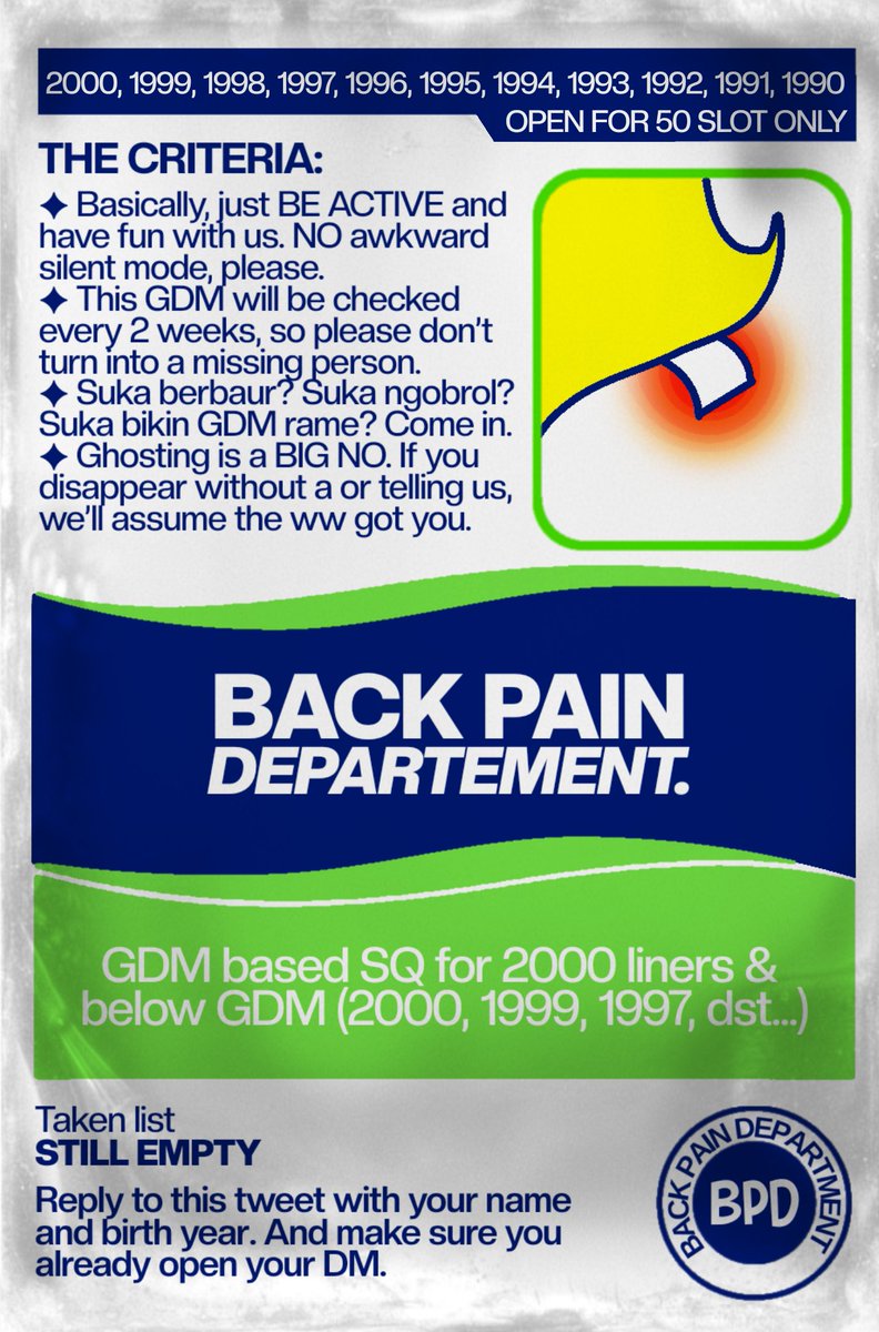 BACKPAINDEPT's tweet photo. “𝗖𝗼𝘂𝗴𝗵 𝗰𝗼𝘂𝗴𝗵, 𝗲𝘅𝗰𝘂𝘀𝗲 𝗺𝗲.” I’m standing here, holding my back in pain, and looking for someone who fits the criteria below. If that’s you, 𝘤͟𝘰͟𝘮͟𝘦͟ ͟𝘰͟𝘷͟𝘦͟𝘳͟ ͟𝘢͟𝘯͟𝘥͟ ͟𝘳͟𝘦͟𝘱͟𝘭͟𝘺͟ to the reply section below. https://t.co/ov0Se7PkOk